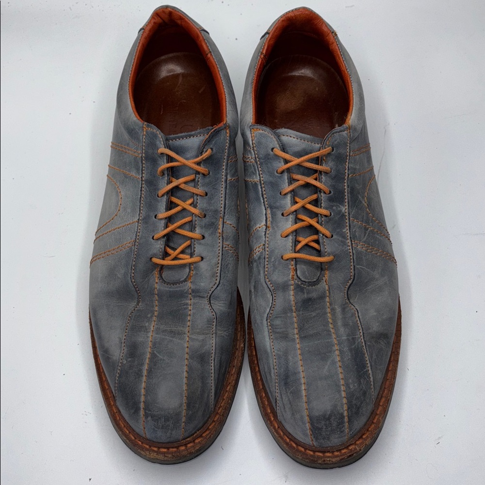 Allen Edmonds Men’s Size 12 Voyager Grey Leather Orange Trim Oxford Non Slip